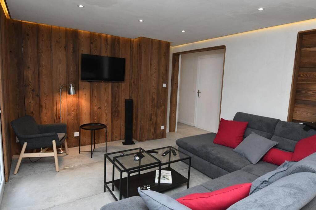 Logement Renove Avec Vue Panoramique La Saussaz Exteriér fotografie